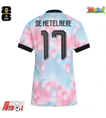 Bélgica Charles De Ketelaere #17 Segunda Equipación Mujer Mundial 2026 Manga Corta